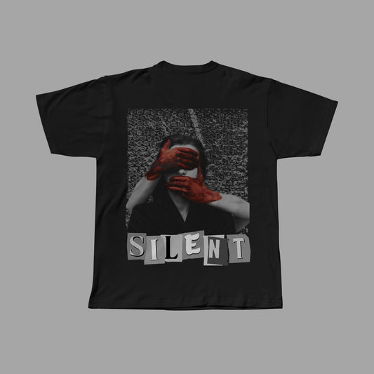 SILENT OVERSIZED BLACK T-SHIRT